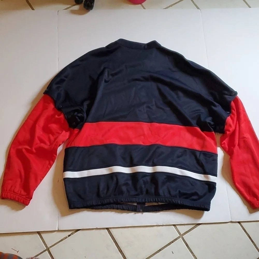 Fila Track Jacket Mens Size 45 Snap Sleeves Vintage Red White Blue Y2K